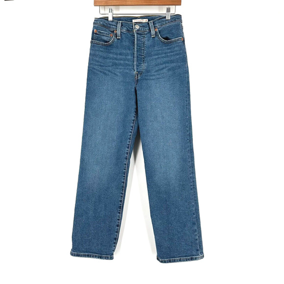 Levi's Denim - Levi's Womens Ribcage Straight Ankle Jeans Size 28 Stretch Modern Button Fly